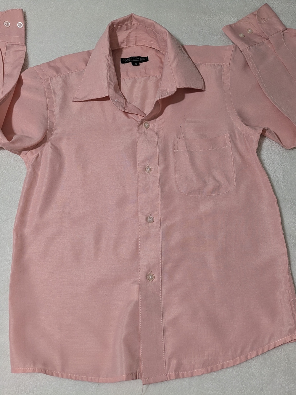 Carolina Bay Boys Collection Pink Long Sleeve Dress Shirt – Size M (5)